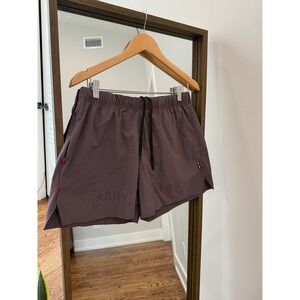 ASRV Side Split Running Womens L Purple Cyber Athletic Shorts Liner Zip Pocket